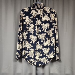 Leith Navy and Cream Blouse